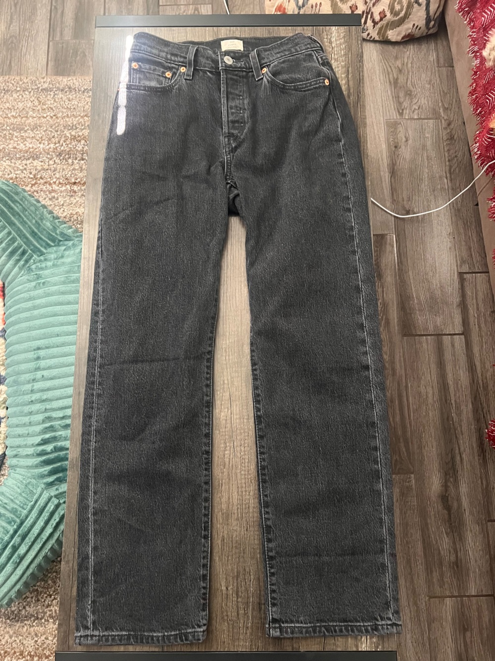Classic Straight-Leg Jeans in Washed Black